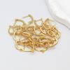 Pendientes de Herradura en Forma de U con Circonita de Color Dorado Real Electrochapado en Oro de 14K DIY Hechos a Mano Versátiles Accesorios de Joyería A45C