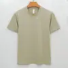 Camiseta de Alta Gama de Doble Cara Lyocell Algodón Mercerizado, Algodón de Fibra Larga, Sin Planchar, Color Sólido, Negro, Camiseta de Manga Corta con Tacto Fresco para Hombre