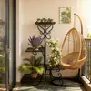 Prateleira de Flores Simples Multicamadas Personalizada Transfronteiriça para Sala de Estar Varanda de Chão Rack de Armazenamento de Ferro Interno Vaso de Flor para Suculentas