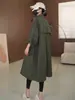 Gabardina de mujer de moda 2026 primavera y otoño nuevo estilo, abrigo casual holgado de alta gama de longitud media, talla grande, relajado