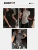 Camiseta de Manga Corta con Cuello Redondo para Mujer de Lyocell Tencel Lana, Camiseta Base Versátil Ajustada para Verano