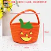 Cesta pequeña de Halloween personalizada transfronteriza de gato y calabaza, cesta de almacenamiento portátil para dulces, juguetes y bocadillos de niños