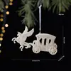 Nuevo Colgante de Plástico Blanco con Copos de Nieve Brillantes, Mariposa Árbol de Navidad Bolsa de Regalo Caramelo Colgante Pequeño Decoración de Carrillón de Viento