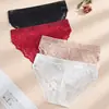 Calcinhas sexies de renda populares, personalizadas de fábrica para exportação, semi-transparentes, design vazado, calcinhas femininas, estilo europeu e americano, tamanhos grandes