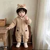 Nuevo Estilo Primavera y Otoño Lindo y Adorable Osito de Peluche Romper de Una Pieza de Moda Versátil para Niños y Niñas