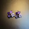 Brincos de Pétalas de Pêssego Vintage, Primavera e Verão, Rosa Geométricos, Flor Doce, Presilhas de Orelha, Acessórios de Orelha