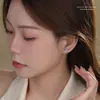 Pendientes de Zirconia Serie Topacio Azul de Verano para Mujer Estilo Coreano Pendientes de Corazón de Plata de Ley S925 Pendientes de Gama Alta Venta al por Mayor