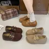 Zapatos de mujer estilo Birkenstock de cuero genuino, suela gruesa, que aumentan la altura, de punta dividida, colección otoño 2026, versátiles Mary Jane planos y mocasines