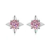Pendientes Transfronterizos Nuevos de Moissanita de Colores Estilo Coreano Moda Pendientes en Forma de Estrella Versátiles Simples de Plata S925 Venta al por Mayor