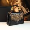 Estilo Nacional 2026 Bolso Retro de Gran Venta Bolso Silla de Cuero Bolso de Cuero Genuino para Mujer Nuevo Estilo Étnico Bolso de Hombro Cruzado