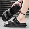 Pantuflas de Eva con Suela Gruesa para Hombre, Sandalias de Verano Resistentes al Agua Antideslizantes, Zapatos sin Cordones de Moda para Exteriores para la Playa