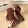 Botines de Tacón Grueso Melard para Mujer 2026 Otoño/Invierno Nuevos Botas de Plataforma de Media Pantorrilla Versátiles Estilo Británico Retro Botas Martin