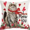 Funda de almohada de gato Funda de almohada de lino de gato Funda de almohada para sofá sala de estar Funda de almohada Hogar Nuevo Amazon Transfronterizo