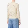 Nueva colección de otoño e invierno: Suéter de punto de mezcla de lana con cuentas de colores, estampado de rombos, cuello redondo moderno, tejido a mano con cuentas para mujer