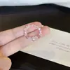 Anillo de Cristal Blanco Facetado Perla Shijia Manta Rosa Cristal de Fresa Natural para Mujer Estilo Casual Exquisito Lujo Ligero