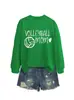 Mamá de Voleibol Amazon Ebay Estación Independiente Moda Versátil Deportes Sudadera para Mujer Otoño e Invierno Camiseta Interior