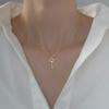 Collar de Plata de Ley S925 con Llave de Diamante para Mujer Estilo Francés Retro Lujo Ligero Antiguo Simple Elegante Cadena para Clavícula D8755