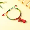 Pulsera de Cuerda de Colores del Festival del Bote del Dragón, Pulsera de Borla Pequeña de Zongzi Tejida a Mano, Adorno de Mano de Cuerda Roja de Cinco Colores de Buena Suerte para Niños