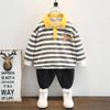 Sudadera para Niños Ropa de Otoño para Niños 2025 Primavera y Otoño Nueva Ropa para Niños Camisa Polo Rayada para Niños Top Deportivo Fresco y Guapo de Moda