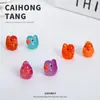 Pato Pequeño Luminoso de Dibujos Animados Tridimensional Lindo Cambia de Color Accesorios de Resina DIY Piezas Pequeñas Accesorios para el Cabello Llavero Funda de Teléfono