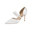 6691-8 Socialité francesa Correa de perlas rosadas Zapatos de mujer de nicho de alta gama
