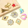 Torre Eiffel de París Flor DIY Colgante de Acero Inoxidable Estrella Luna Ojo del Diablo Femenino Collar Joyería de Acero de Titanio Colgante