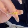 Anillo de ola color arena dorada pez hundido y ganso salvaje cuentas redondas multicapa anillo para dedo vivo de imitación de oro joyería de moda suministro directo de fabricantes femeninos
