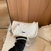 Bolso de cadena acolchado estilo Chanel para mujer, nuevo bolso de moda para hombro o axila, bolso cruzado simple para el día a día, bolso de media luna
