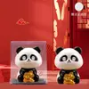 Ornamento de Panda Vermelho Acenando Alimentado por Energia Solar Estilo Chinês Mais Vendido Fofo para Interior de Carro Casa Presente Criativo da Moda