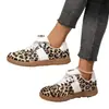 Comércio Exterior Transfronteiriço Dexun Sapatos Femininos 2026 Novo Estampa de Leopardo Casual Sola Rasa Tênis Versátil Fashionável Esportivo Tamanho Grande Sapatos Femininos