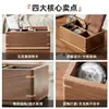 Caja de Almacenamiento para Control Remoto de Nogal Negro Mesa de Café Escritorio Sala de Estar Mesa de Comedor Caja de Almacenamiento de Lujo Ligero Portalápices de Madera Maciza