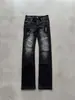 Jeans de Pierna Ancha con Diseño Metálico de Remaches Estilo Oscuro Retro Estilo Ins de la Calle Alta Americana Nuevo Estilo Transfronterizo Otoño e Invierno