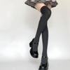 Calcetines altos para niños con calcetines apilados para botas temporada de primavera y otoño calcetines para botas altas grises calcetines de rodilla JK otoño e invierno mujer