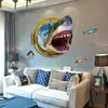 AY9253 adesivos de parede céu azul nuvens brancas efeito estéreo 3D pintura decorativa de teto personalidade criativa adesivos de parede de fundo