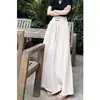 Pantalones Casuales de Pierna Ancha, Holgados, Versátiles, con Botones, Cintura Alta, Estilo Nacional para Mujer, Nuevo Diseño Chino de Primavera y Verano, Pantalones Falda de Moda