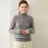 Suéter de cachemira Bai Cai Rong 2026 para mujer, versátil, diseño de cuello alto, tejido de lana, elegante