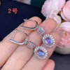 Aretes de plata de ley con incrustaciones de piedra lunar azul natural para mujer parte superior súper excelentes parte inferior de plata de ley hipoalergénicos sin decoloración