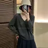 Fábrica de Suéteres Dalan Source Cárdigan de Punto Liso Sencillo Casual de Manga Larga para Mujer, Corte Ajustado, Adelgazante, Top Versátil para Otoño e Invierno