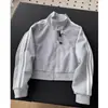 Chamarra sudadera para mujer con tres franjas, corte holgado, cuello alto, estilo deportivo vintage, nuevo cárdigan de otoño, ropa casual de otoño