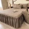 Faldón de Cama Plisado para Todas las Estaciones, Volante Antipolvo para Cama, Faldón de Cama Estilo Europeo y Americano, Faldón de Colchón Antipolvo