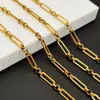 Acero de Titanio Color Oro Real 18K Cadena Accesorios para Collar Pulsera DIY Cadena Larga de Eslabones Ovalados Figura de Ocho Cadena Suelta de Color Duradero Venta al por Mayor