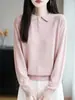 Tejido de Lana Fina con Hombros Calados de Ganchillo Versátil para Mujer Primavera y Otoño Simple y Elegante Calados de Ganchillo
