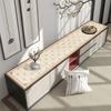 Mantel de cuero con patrón chino para el hogar, resistente al aceite, antiincrustante, antiescaldadura, tapete para gabinete de TV, tapete de mesa largo de cuero PU fácil de limpiar