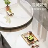 Mesa de café de piedra sinterizada Sala de estar Hogar Lujo ligero Moderna Simple Ovalada Mesa de café Madre-Hijo Celebridad de Internet Apartamento pequeño con cajón Mesa de té