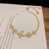 Série Dourada Personalidade Única Tendência Pulseira de Zircônia Luxo Leve Design Versátil Simples Sensação de Alto Padrão Joia de Mão Atacado