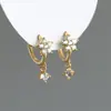 Hebilla de oreja de diamante de circón de flor de ciruelo transfronteriza europea y americana, personalidad femenina, moda, versátil, pendiente de flor, pendientes franceses