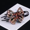 Horquilla incrustada de diamantes Estilo coreano Clip de pico de pato Tocado Horquilla simple Clip superior Accesorios para el cabello Clip de tres dientes Lazo grande para moño