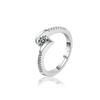 Anel de Casal Coroa de Amor Quatro Garras Diamante de Zircônia de 1 Quilate um Par de Alianças Masculina e Feminina Anel Aberto Coroa