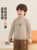 Camiseta de manga longa Kaka Panda forrada com fleece para meninos, segunda pele infantil, roupa de inverno, camiseta de manga longa para meninas, blusa de inverno para bebê