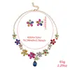 Collar y Pendientes Exagerados de Aleación Transfronterizos Europeos y Americanos Set de Joyería para Novia Boda Accesorios de Joyería Completamente Diamantados Joyería para Fiesta